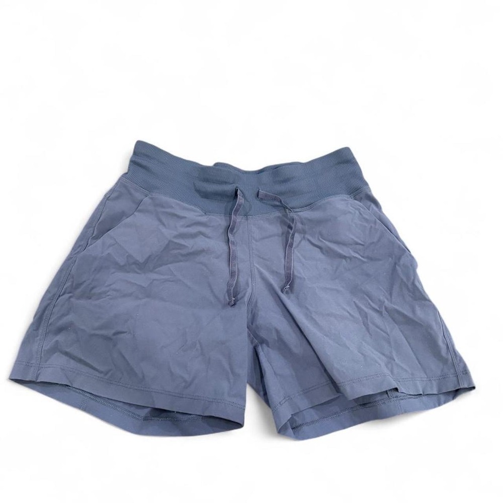 Tuff Athletics Womens Blue Gray Activewear Shorts Ribbed Waist Drawstring Small